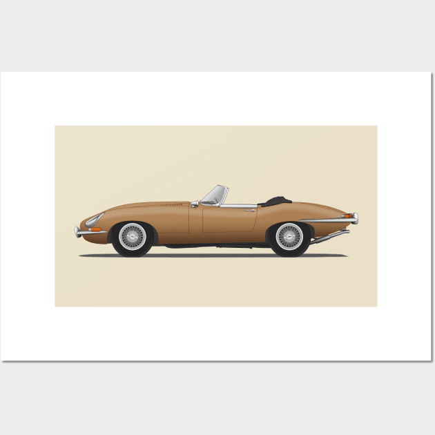 Jaguar E Type Roadster Bronze Wall Art by SteveHClark